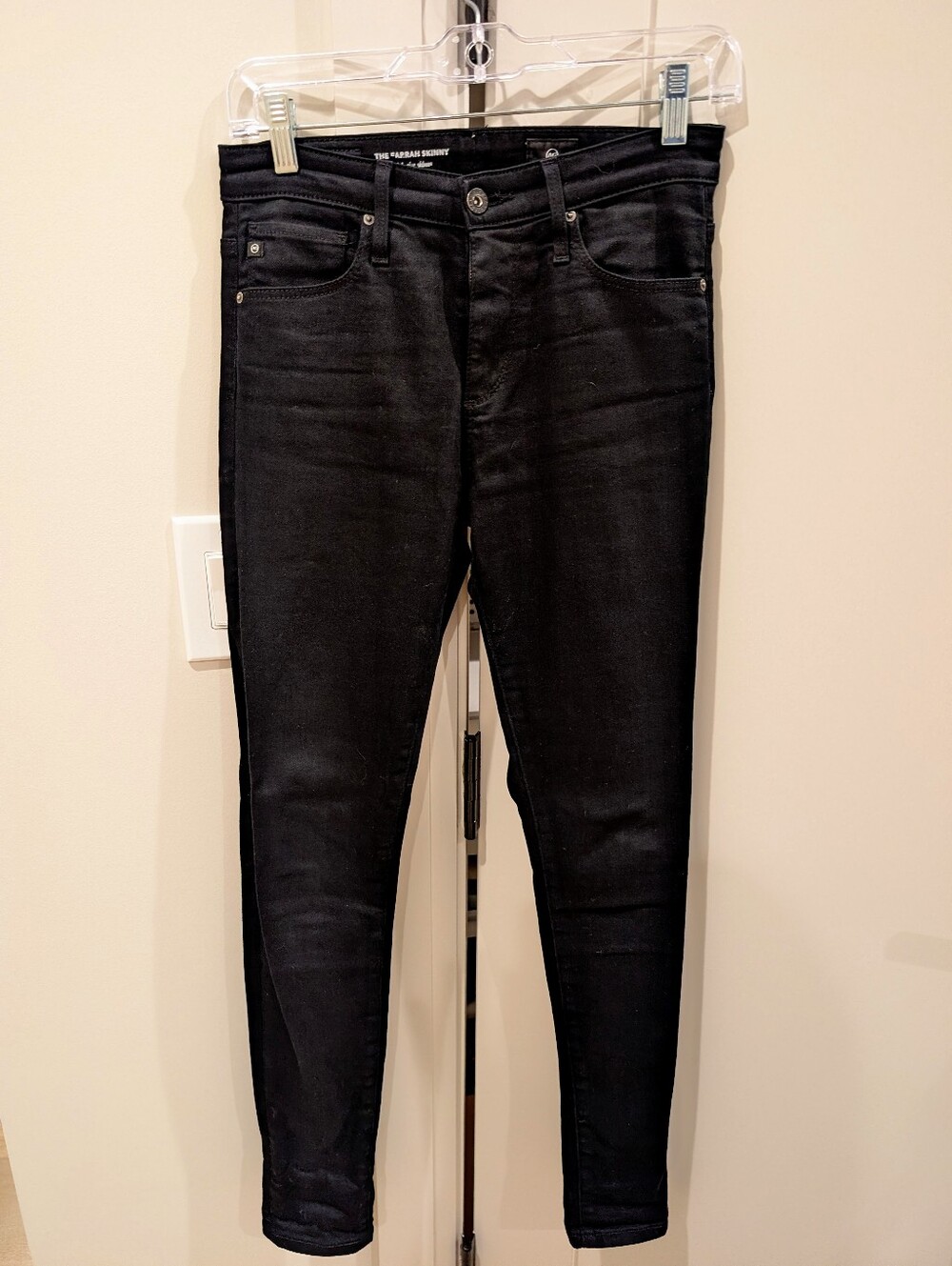 AG The Farrah High Rise skinny Jean Black 24R